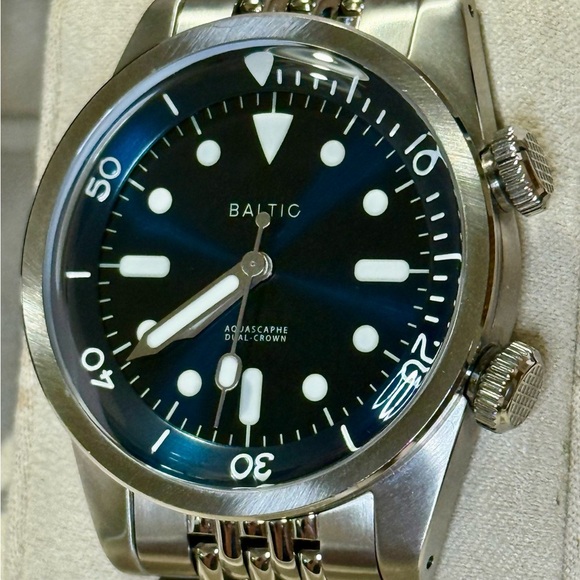 Baltic Aquascaphe Dual Crown Blue Dial Classic Luxury Men’s Watch - Picture 3 of 7